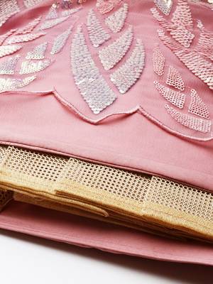  Pink Multiple Sequins And Thread Embroidered Soft Lehenga Choli  5