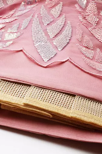  Pink Multiple Sequins And Thread Embroidered Soft Lehenga Choli 