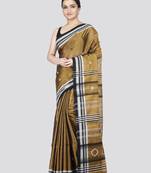 Pinkloom women's gold silk-sarees with running blouse piece