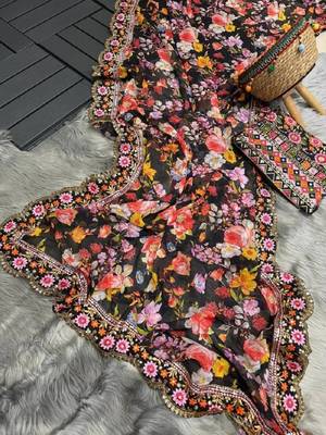 Print Designer Party Wear Work Saree  5