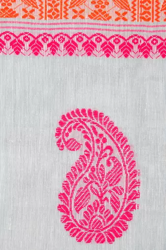 Pinkloom women's grey cotton-sarees with running blouse piece