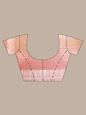 Pink dual-tone tissue saree with zari borders 5