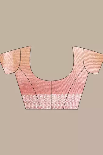 Pink dual-tone tissue saree with zari borders