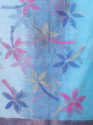 Off white matka soft saree with resham pallu 4
