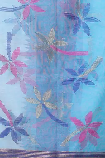 Off white matka soft saree with resham pallu