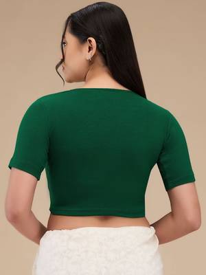 Mmore Women's Lycra Self Design Readymade Non Padded Free Size Saree Blouse 2