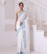 Off white cotton handwoven jamdani saree