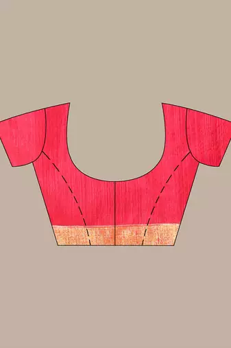Red cotton saree with zari borders