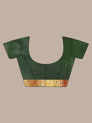 Green cotton saree with zari borders 5