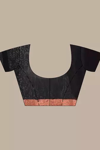 Black cotton saree with zari borders
