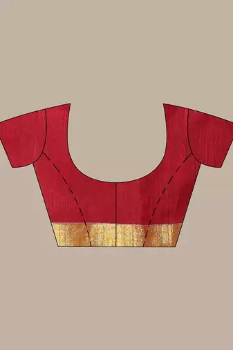 Maroon cotton saree with zari borders