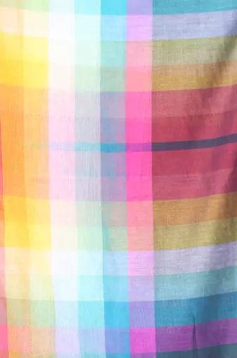 Bottle green and multicolor colorblocked mulmul cotton saree