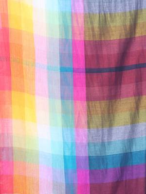 Maroon and multicolor colorblocked mulmul cotton saree 4