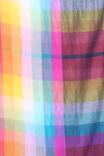 Maroon and multicolor colorblocked mulmul cotton saree