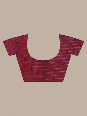 Maroon checkbox designs soft saree with zari borders 5