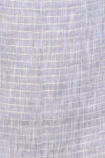 Grey checkbox designs soft saree with zari borders
