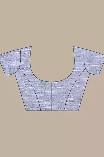 Grey checkbox designs soft saree with zari borders