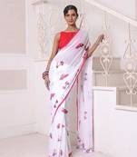 White bengali style mulmul cotton soft saree