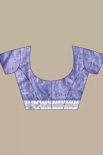 Navy blue silk soft saree with zari borders