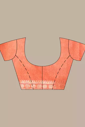 Orange silk soft saree with zari borders