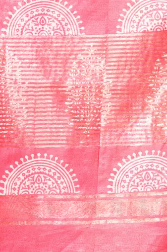 Red silk soft saree with zari borders