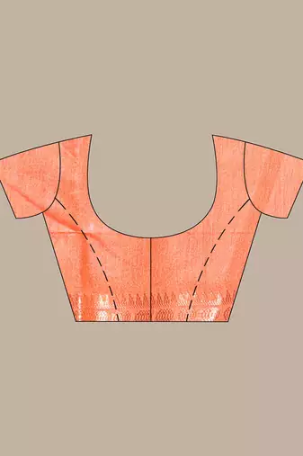 Orange silk soft saree with zari borders