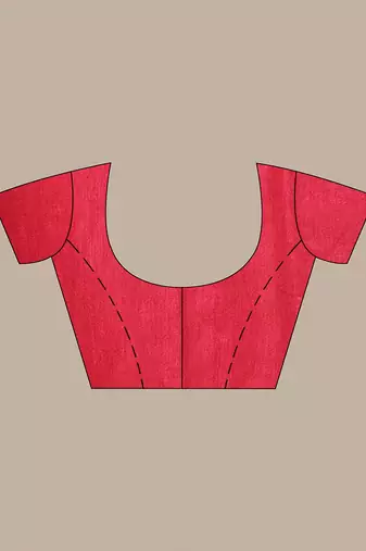 Red silk soft saree with zari borders