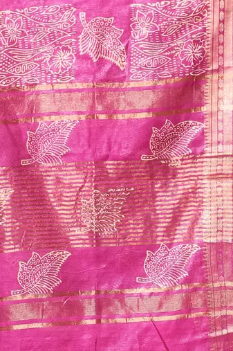 Purple silk soft saree with zari borders