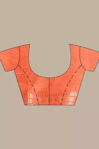 Orange silk soft saree with zari borders