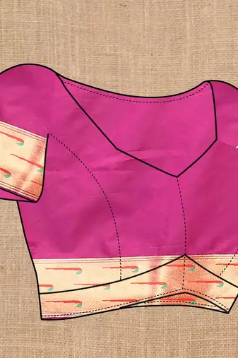 Rani Pink Pink Color Faux Banarasi Silk Saree With Paithani Rich Weaved Pallu And Blouse
