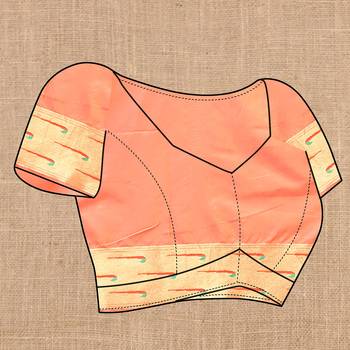 Orange Color Faux Banarasi Silk Saree With Paithani Rich Weaved Pallu And Blouse 5
