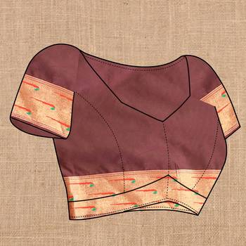 Cofee Color Faux Banarasi Silk Saree With Paithani Rich Weaved Pallu And Blouse 5