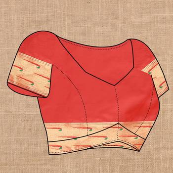 Red Color Faux Banarasi Silk Saree With Paithani Rich Weaved Pallu And Blouse 5