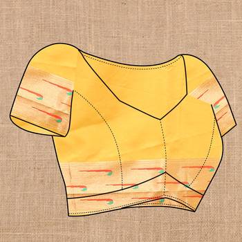 Yellow Color Faux Banarasi Silk Saree With Paithani Rich Weaved Pallu And Blouse 5