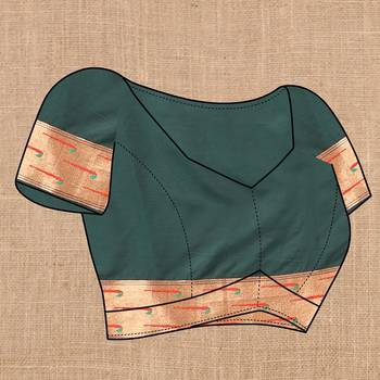 Green Color Faux Banarasi Silk Saree With Paithani Rich Weaved Pallu And Blouse 5