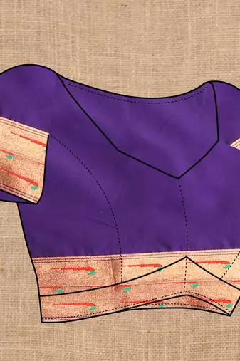 Purple Color Faux Banarasi Silk Saree With Paithani Rich Weaved Pallu And Blouse