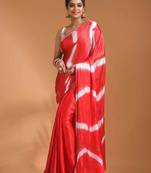 Red tai dai saree