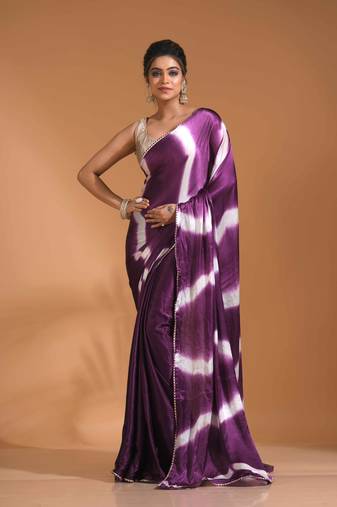 Purple tai dai saree