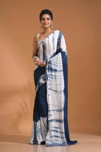 Light multicolour tai dai saree