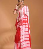 Red tai dai saree