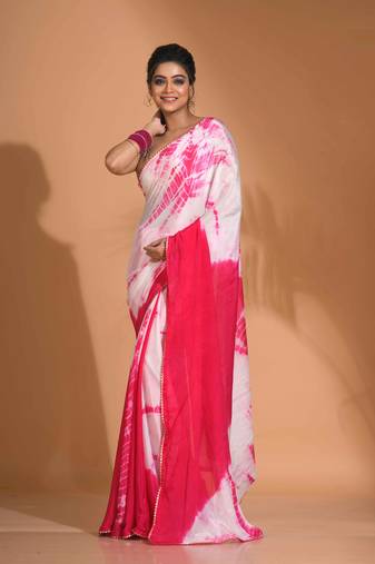 Light multicolour tai dai saree