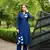 Nikhaar  blue hand embroidery art silk straight cut kurta &