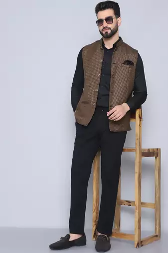 Nehru jacket with welt pockets