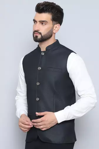 Nehru jacket with welt pockets