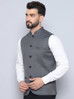 Nehru jacket with welt pockets 4