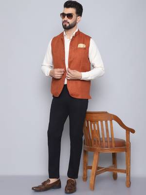Nehru jacket with welt pockets 1