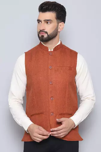Nehru jacket with welt pockets