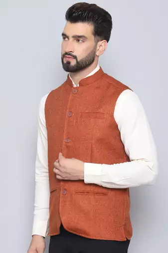 Nehru jacket with welt pockets