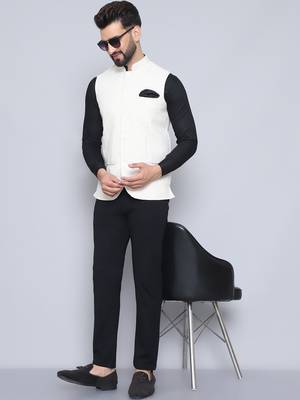 Nehru jacket with welt pockets 1