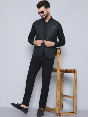 Nehru jacket with welt pockets 1